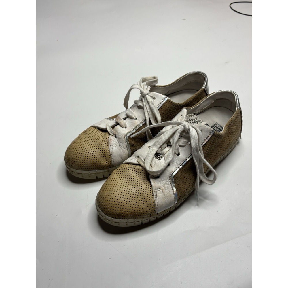 Andia Fora Platform Designer Sneakers Laser Cut Leather Mesh Women's US 8 EUR 40